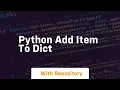 python add item to dict