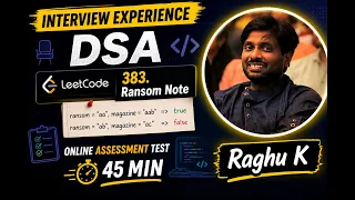 DSA Interview Experience LeetCode 383 Ransom Note online assessment test