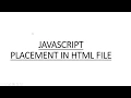 Javascript code placement in HTML