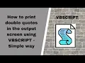 How to print name in double quotes on output screen Single Quotes or Double Quotes in String