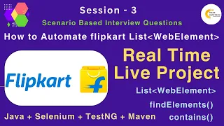 Selenium Live Project how to automate flipkart website How to Automate flipkart List WebElement