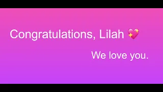 congratulations lilah