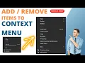 add remove items in contex menu