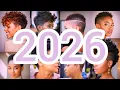 2026 Stylish Short Hairstyles for Black Women Natural Hair Haircuts Creative Line Design Cuts