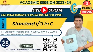 PPS28 Standard Input and Output in C Programming scanf printf gets puts getchar putchar