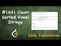Count Sorted Vowel Strings Live Coding with Explanation Leetcode - 1641