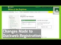 Changes Made to Duckweb Registration