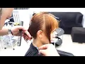 SUPER SHORT BOB - ANGLED GRADUATION HAIRCUT INVERTED WITH STACKED BANGS