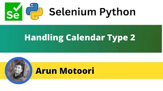 Handling Calendar Type 2 in Selenium Python Selenium Python