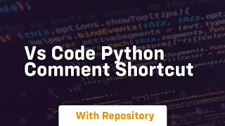 vs code python comment shortcut