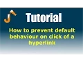 jQuery Tutorial How to prevent default behaviour on click of a hyperlink