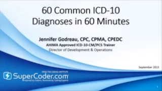 60 Common ICD-10 Diagnoses in 60 Minutes