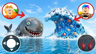 AKU DAN SKOBI JADI MONSTER SCP TSUNAMI BOLONG BOLONG DAN PAUS SENYUM ANEH!!