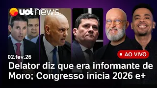 STF e Congresso iniciam 2026; delator diz que era informante de Moro; Trump ataca Grammy e + ao vivo