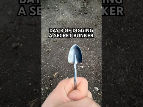 Day 3 of digging SECRET BUNKER with a SPOON #spoontobunker #day1 #challenge #spoon #