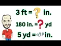 How to Convert Inches Feet Yards and Miles using Dimensional Analysis