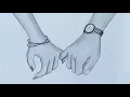 Holding Hands pencil sketch Valentine s Day special