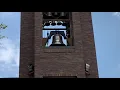 The bells of first Baptist Church strike at 12 o clock noon