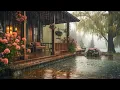 Download Lagu Spring Morning Ambience With Relaxing rain in the spring garden - The sound of nature for sleeping