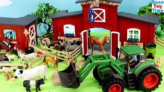 Schleich Red and Yello Barn Playsets with Farm Animals