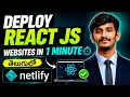 Deploy React JS Website on Netlify in 1 Minute Instant Deployment Guide in Telugu