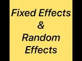 Fixed Effects and Random Effects in Regression Modelling