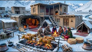 Surviving in the harsh cold of the mountains of Afghanistan, cooking traditional bread and breakfast