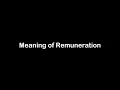 What is the Meaning of Remuneration Remuneration Meaning with Example