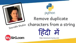 Python Script to remove duplicate characters from a string