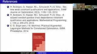 Lecture - Optimality Conditions and Algorithms in Nonlinear Optimization