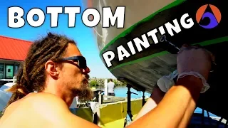 Bottom Painting a sailboat with antifouling paint  [Ep 14]