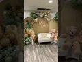 Teddy Bear Themed Balloon Backdrop For A Baby Shower