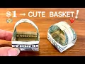 Easy Dollar Origami Basket Easter DIY Money Gift Tutorial Step-by-Step