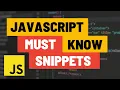 Web Developers - These are 10 Javascript Code Snippets You Need to Know