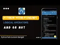 logical operators in the python programming language python with mobile pydroid3 bangla full course