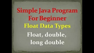 Float Data Types in Java Program