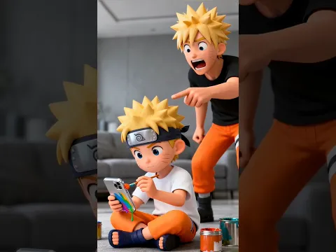 Naruto mencorat coret hape ayahnya!