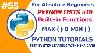 Python max min Functions Find Largest Smallest Values in a List Class 11 12 CS