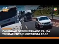 Lagu Caminhão desgovernado atinge carreta, provoca tombamento e motorista foge | #AloVoce