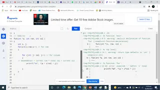 Data Structures and Algorithms Passing 2D Array to a function pointer to integer part 1