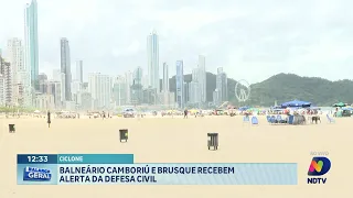Ciclone motiva alerta da Defesa Civil para Brusque e Balneário Camboriú