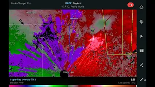 Gaylord Michigan tornado Friday May 20 2022 Doppler Radar BV