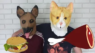 Cat, DOGS and animals masks comedy video by Dora Pomidora