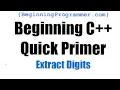 C Primer - How to Extract Digits from a number