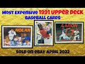 Most Expensive eBay Sales 1991 Upper Deck Baseball Cards - April 2022