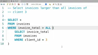 SQL - The ALL Keyword By Mosh Hamedani