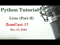 Python Tutorial - Tuples and Dictionaries ZomCast 17