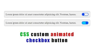 Make CSS switch toggle custom checkbox button How to make input button in HTML CSS