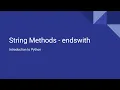 Introduction to Python - String Methods
