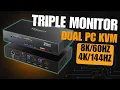 Triple Monitor KVM with 8K Support for 2 PCs TESmart K203-M24